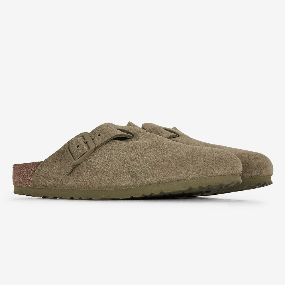 Birkenstock Boston Suede Faded Khaki - Kaki