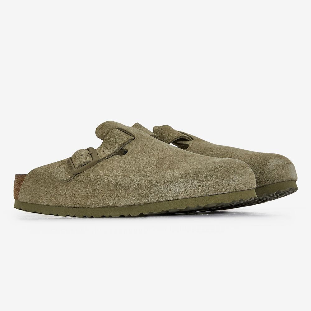 Birkenstock Boston Suede Faded Khaki - Kaki