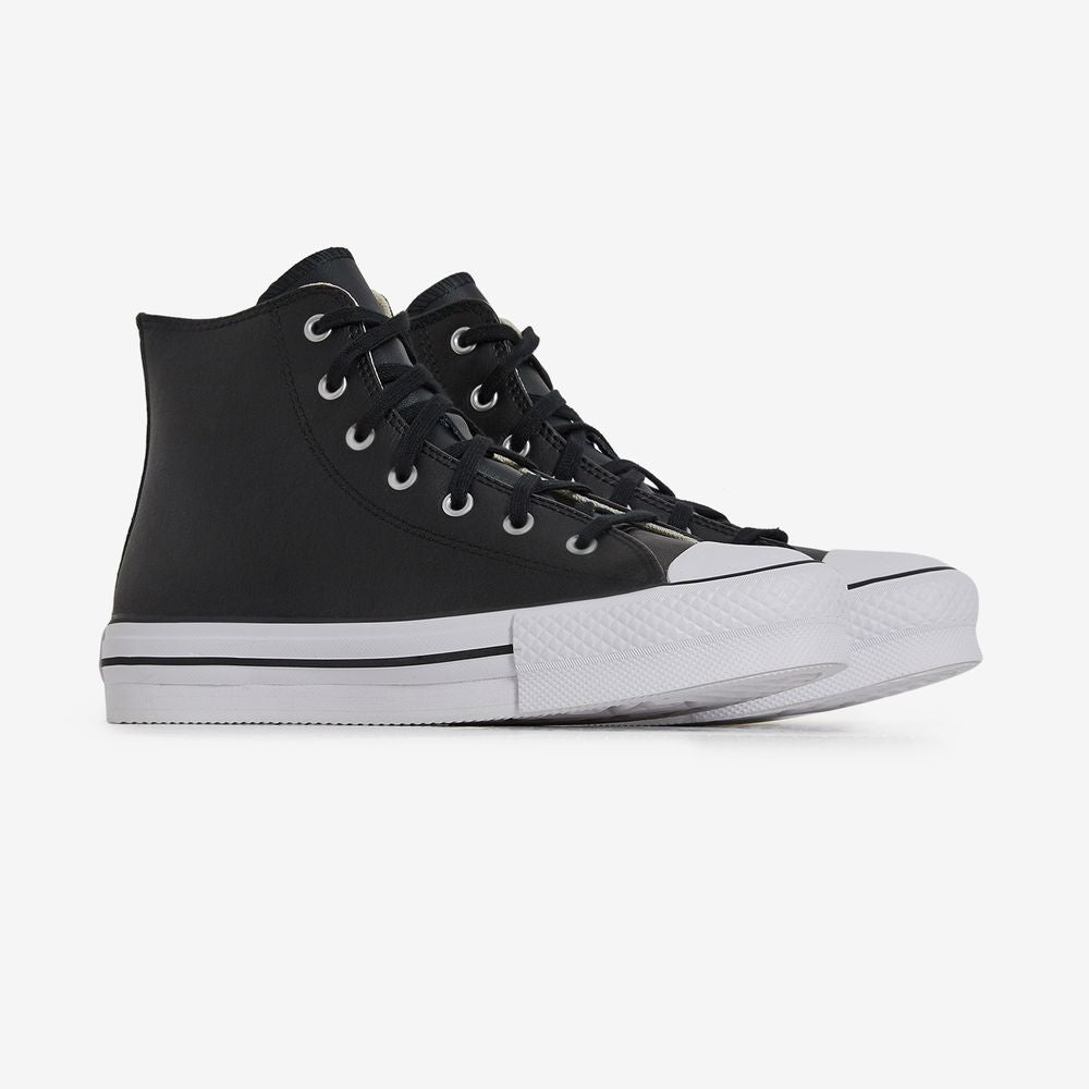 Converse Chuck Taylor All Star Eva Lift Hi Leathe - Noir/blanc