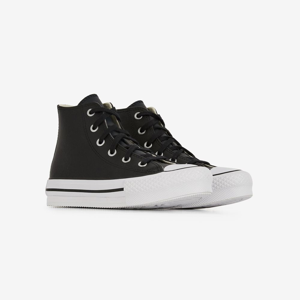 Converse Chuck Taylor All Star Eva Lift Hi Leathe - Noir/blanc