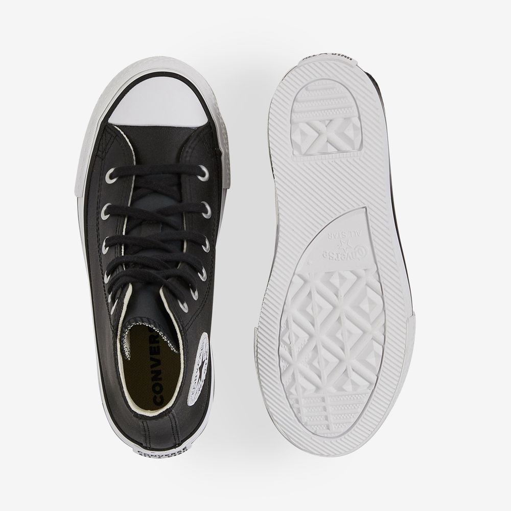 Converse Chuck Taylor All Star Eva Lift Hi Leathe - Noir/blanc