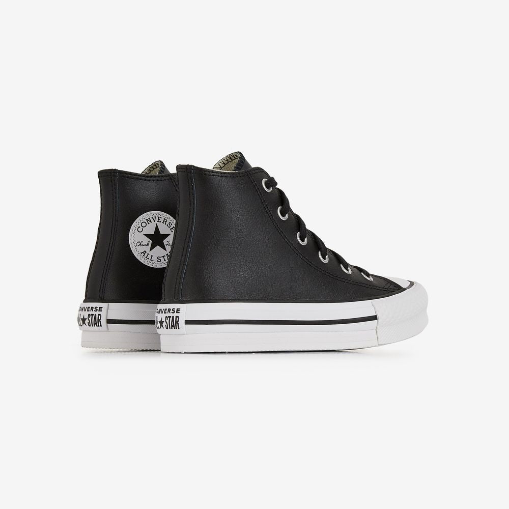 Converse Chuck Taylor All Star Eva Lift Hi Leathe - Noir/blanc