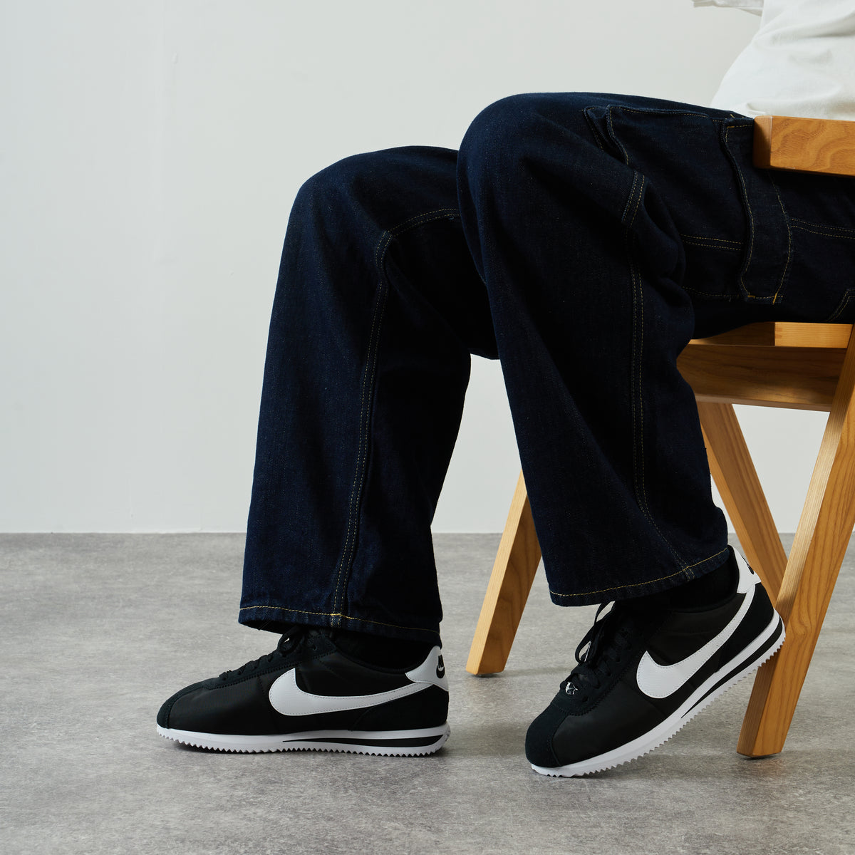 Nike Cortez Nylon - Noir/blanc
