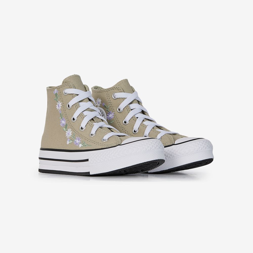 Converse Chuck Taylor Eva Lift Hi Floral - Kaki/blanc