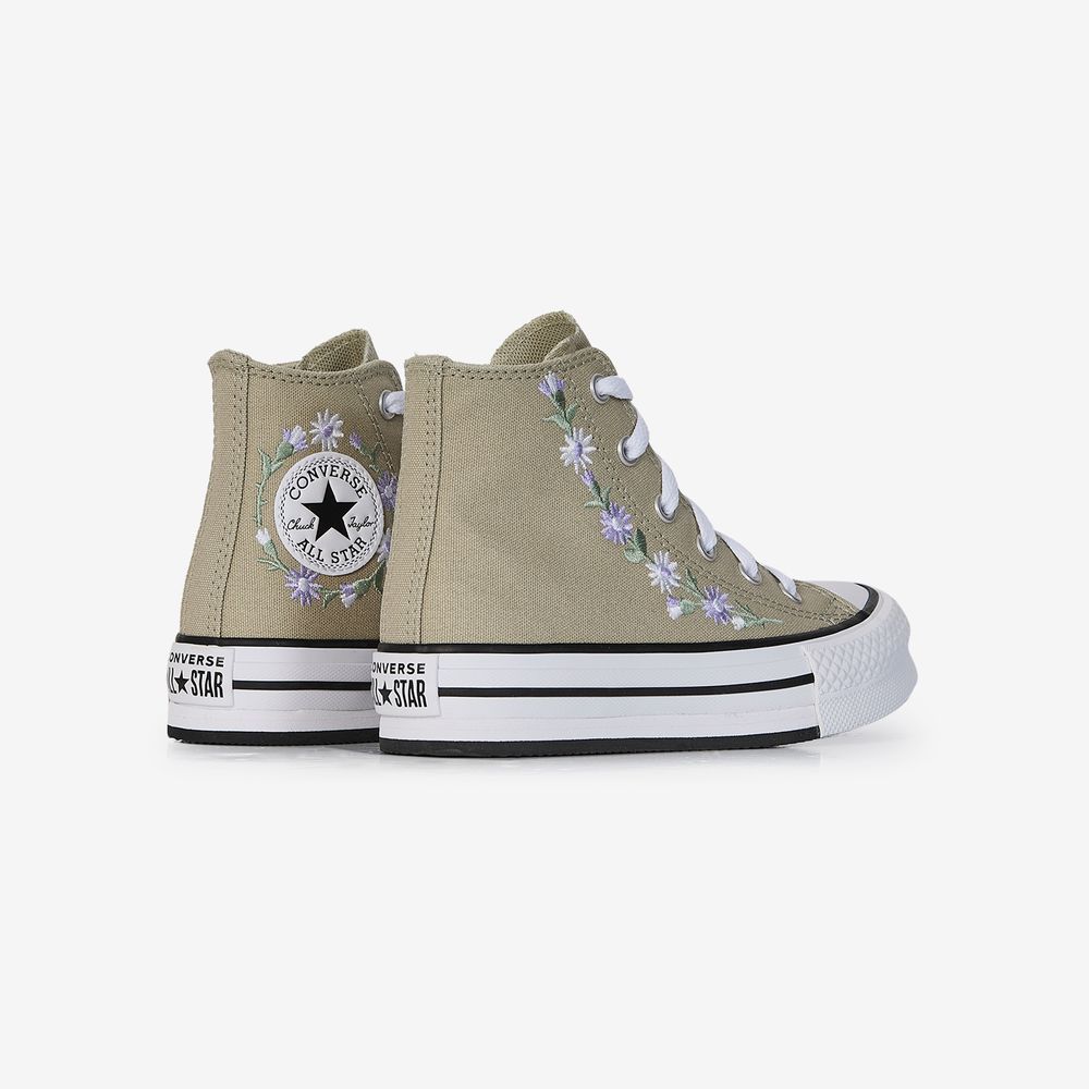 Converse Chuck Taylor Eva Lift Hi Floral - Kaki/blanc