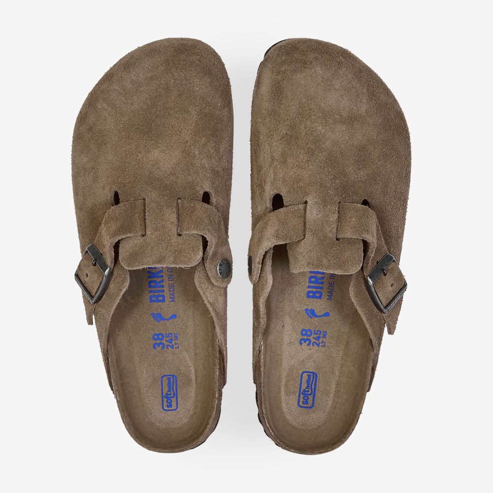 Birkenstock Boston Suede Dark Tea - Marron