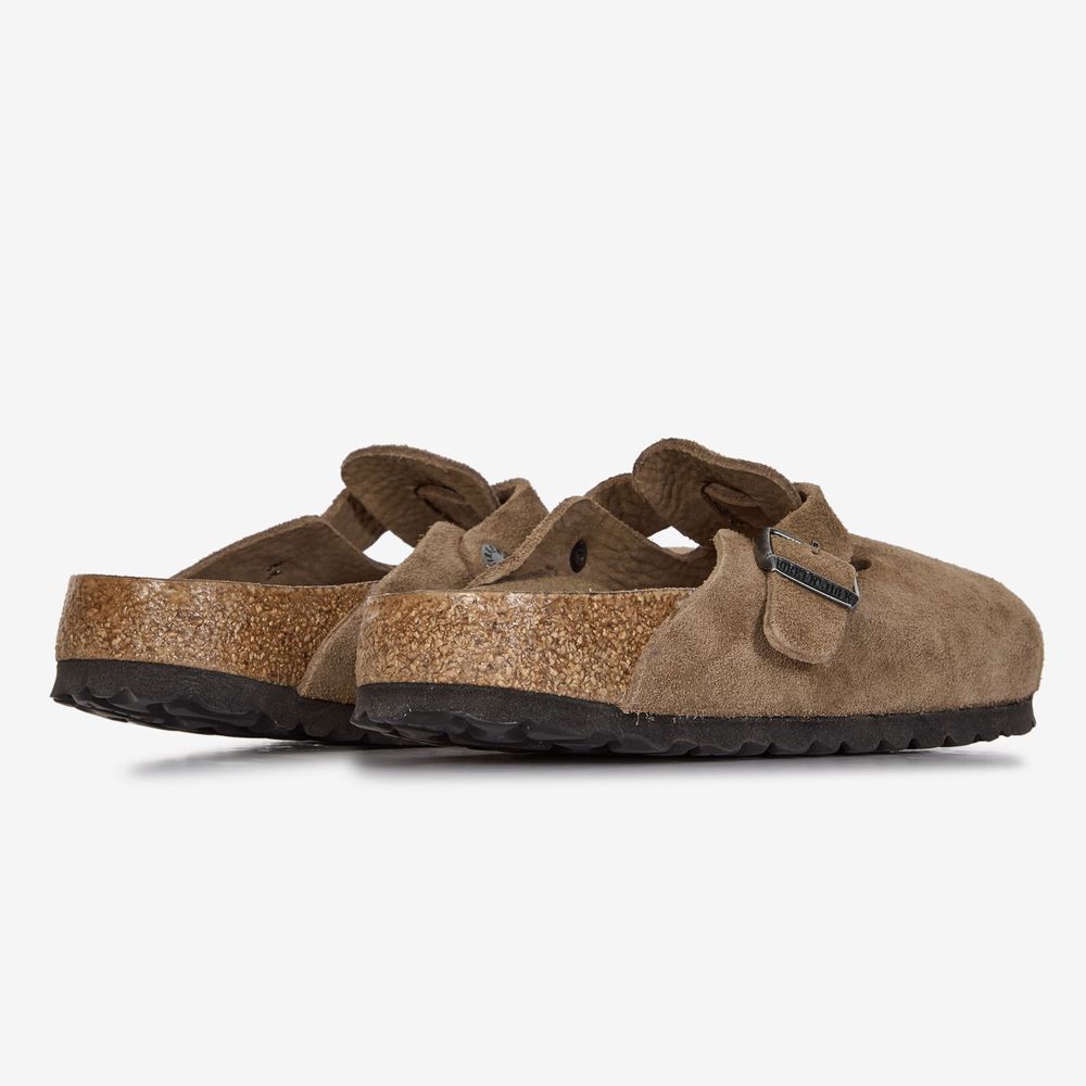 Birkenstock Boston Suede Dark Tea - Marron