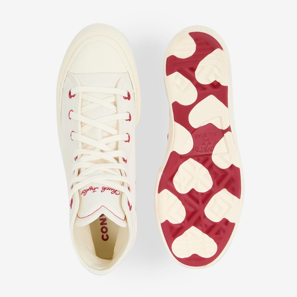 Converse Chuck Taylor Lift Hi Love - Blanc/rouge