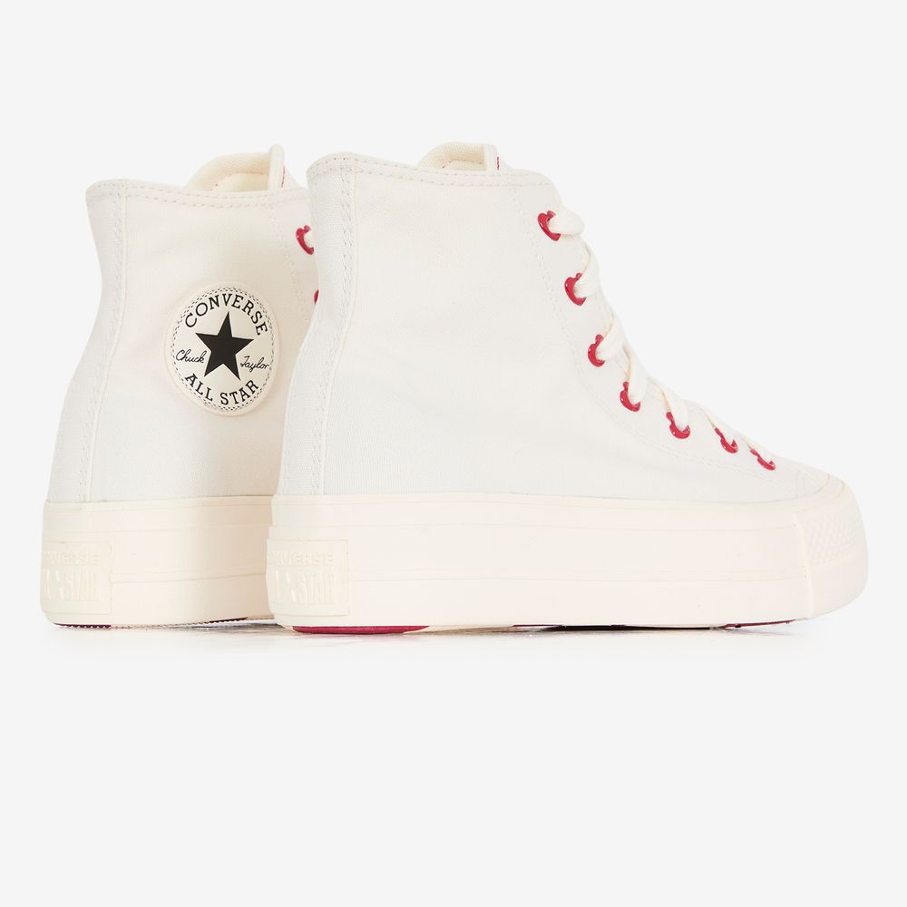 Converse Chuck Taylor Lift Hi Love - Blanc/rouge