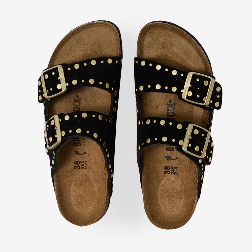 Birkenstock Arizona Suede Rivet - Noir