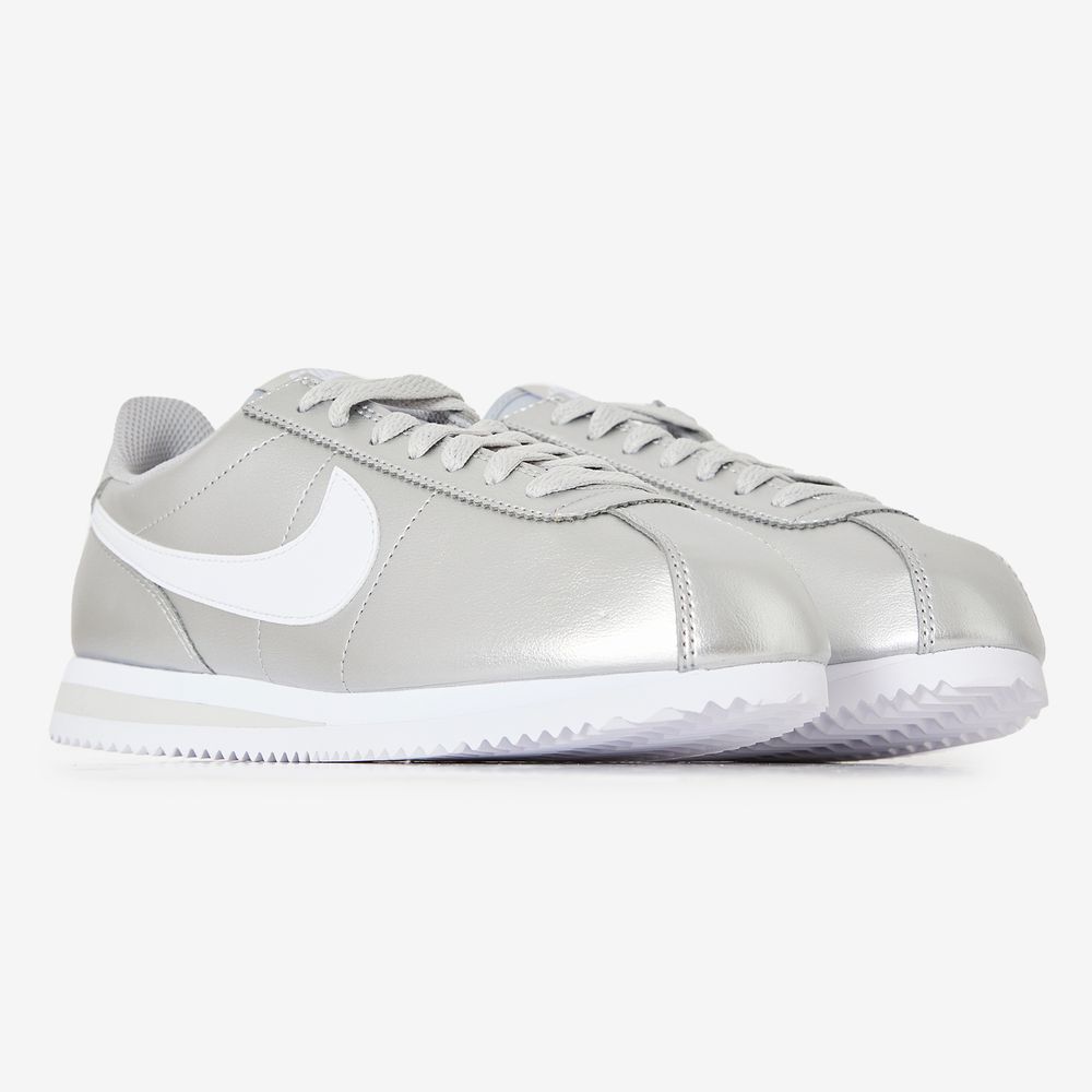 Nike Cortez Metallic - Argent/blanc