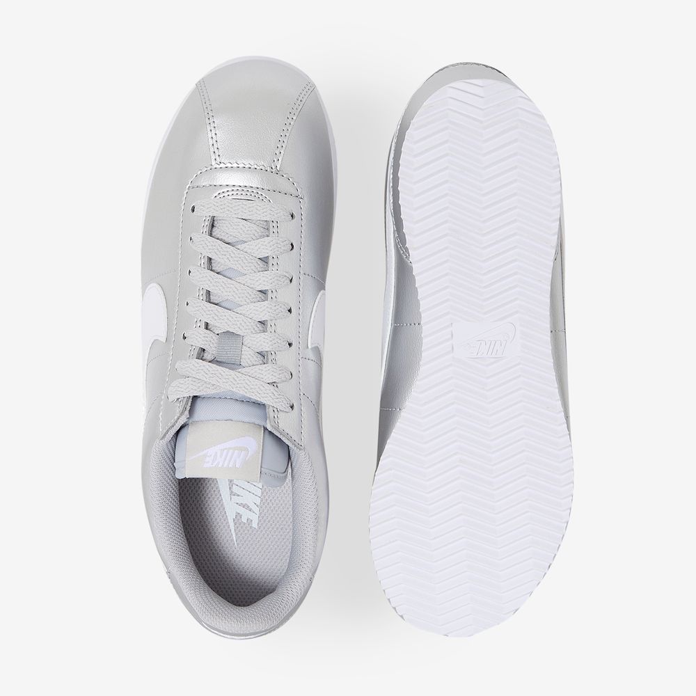 Nike Cortez Metallic - Argent/blanc