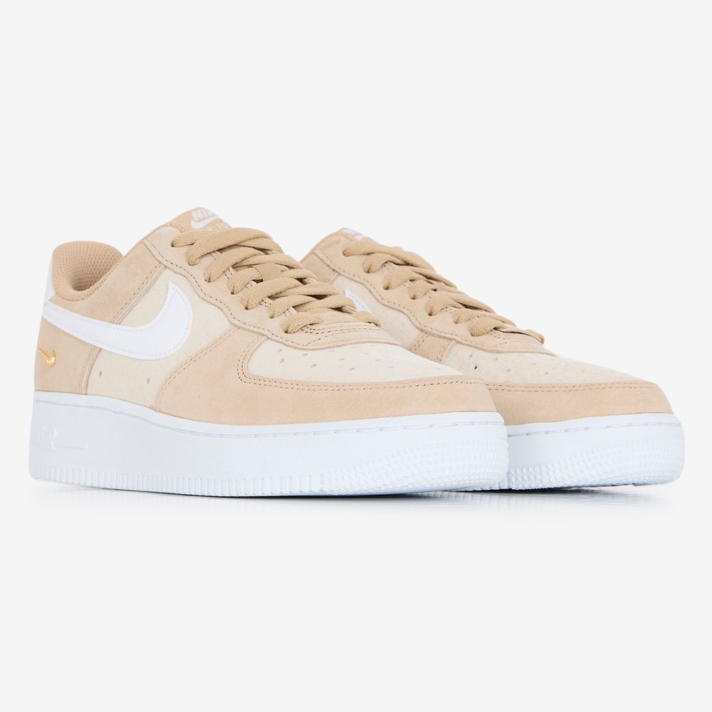 Nike Air Force 1 Low Suede Mini Swoosh - Beige/blanc