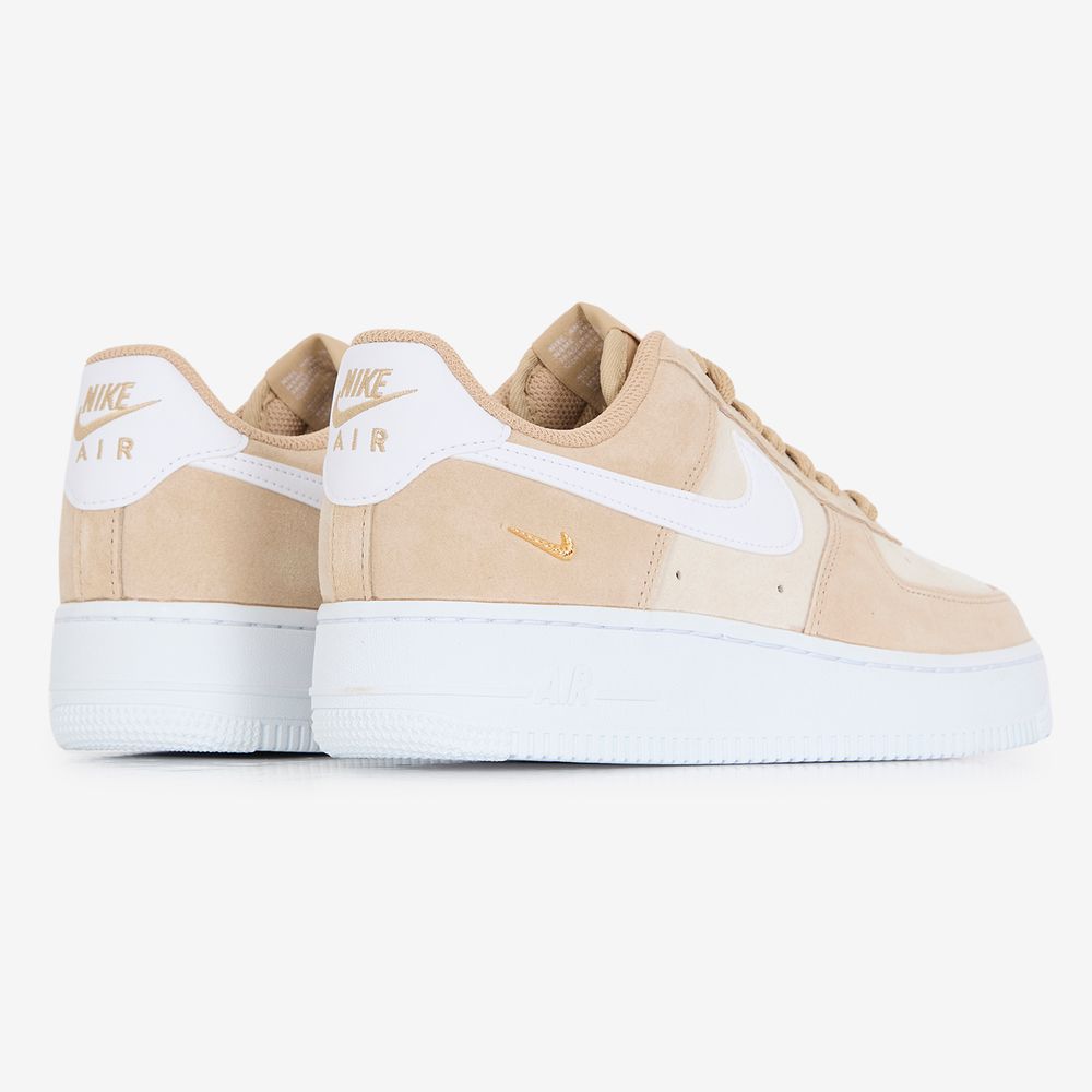 Nike Air Force 1 Low Suede Mini Swoosh - Beige/blanc