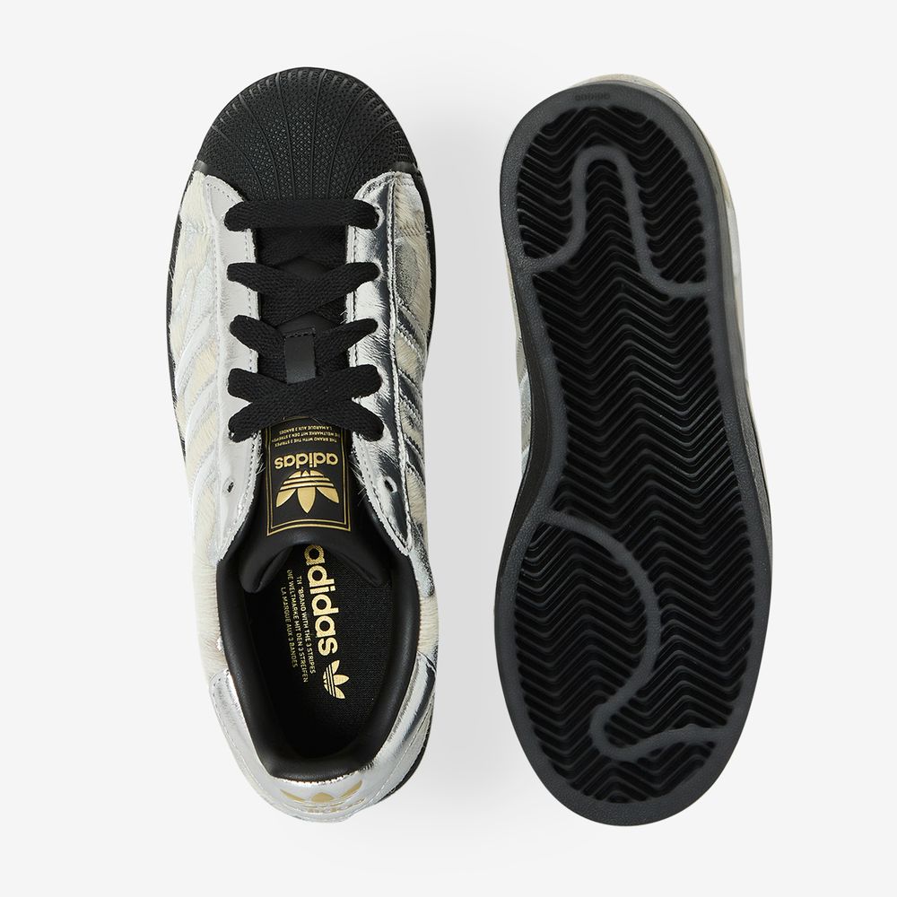 Adidas Originals Superstar II Metallic Pony Hair - Beige/argent