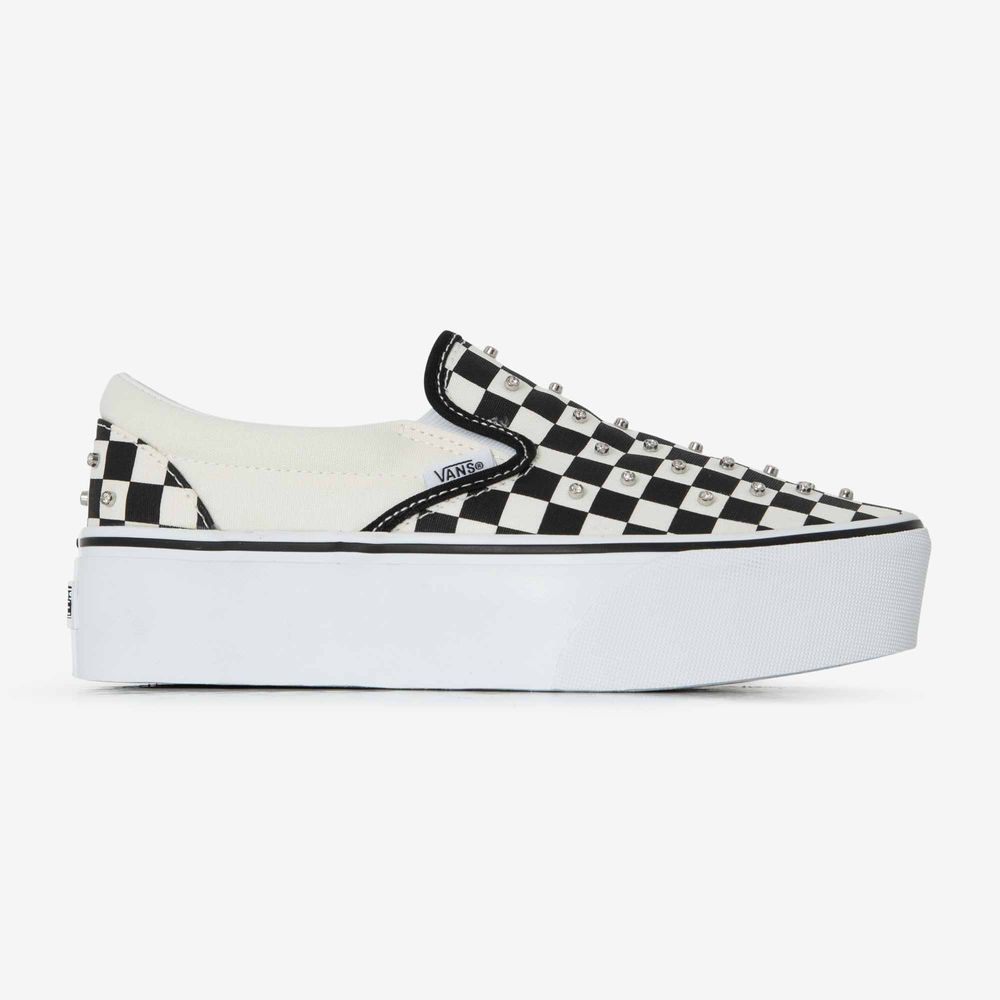 Vans Classic Slip-On Stackform Rhinestone - Blanc/noir