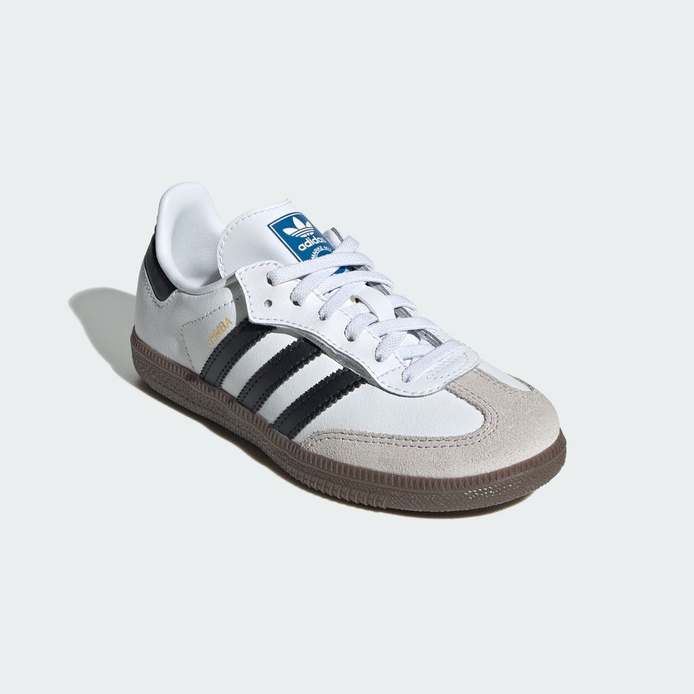 Adidas Originals Chaussure Lacets Élastiques Fermeture Confortable Samba OG Enfants - Cloud White / Core Black / Gum