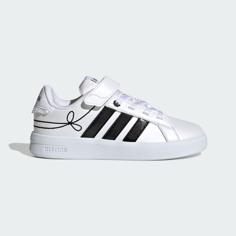 Adidas Sportswear Chaussure Grand Court 3.0 Filles - Cloud White / Core Black / Hi-Res Yellow