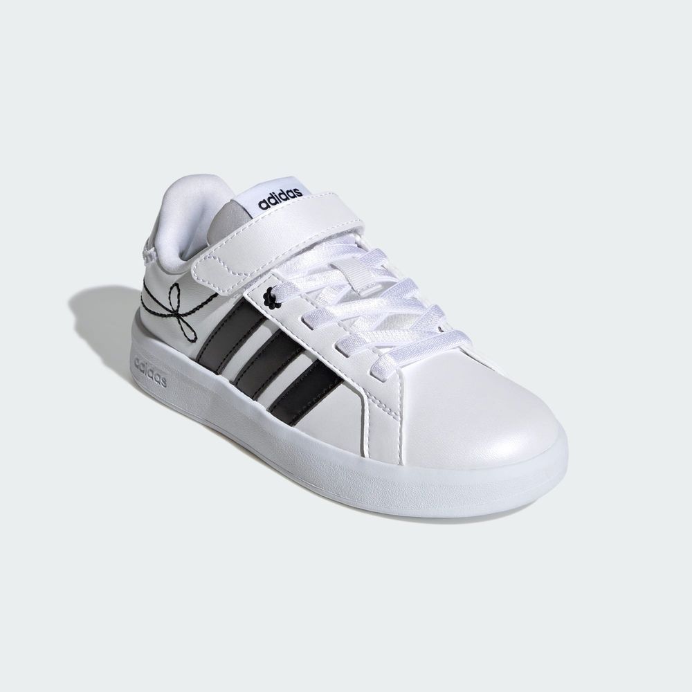 Adidas Sportswear Chaussure Grand Court 3.0 Filles - Cloud White / Core Black / Hi-Res Yellow