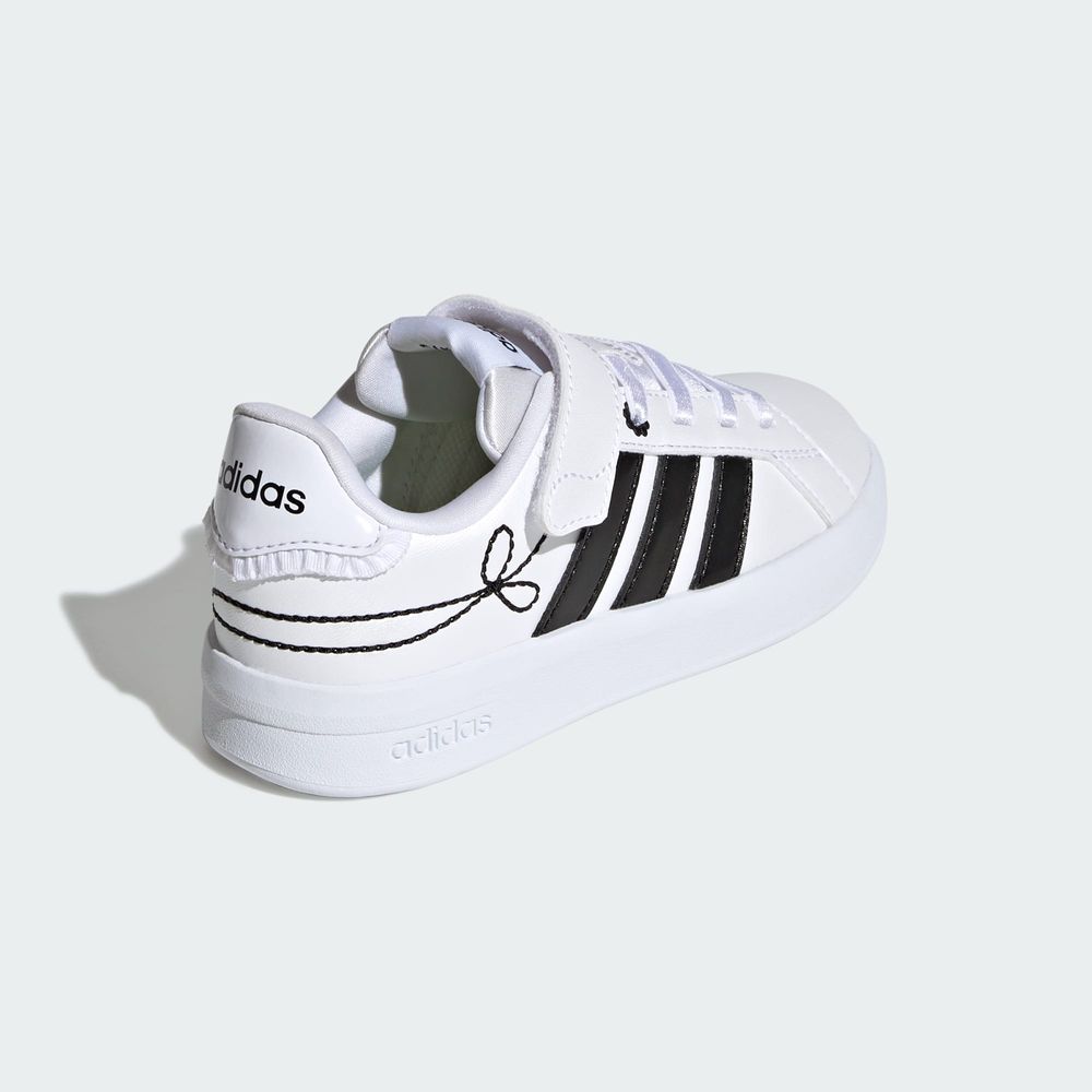 Adidas Sportswear Chaussure Grand Court 3.0 Filles - Cloud White / Core Black / Hi-Res Yellow
