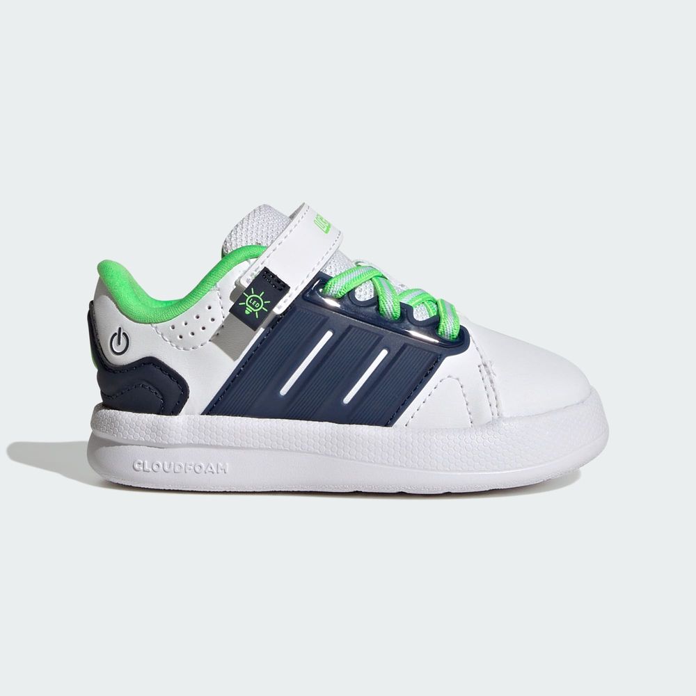 Adidas Sportswear Chaussure Lightorama Court Bébés - Cloud White / Night Indigo / Screaming Green