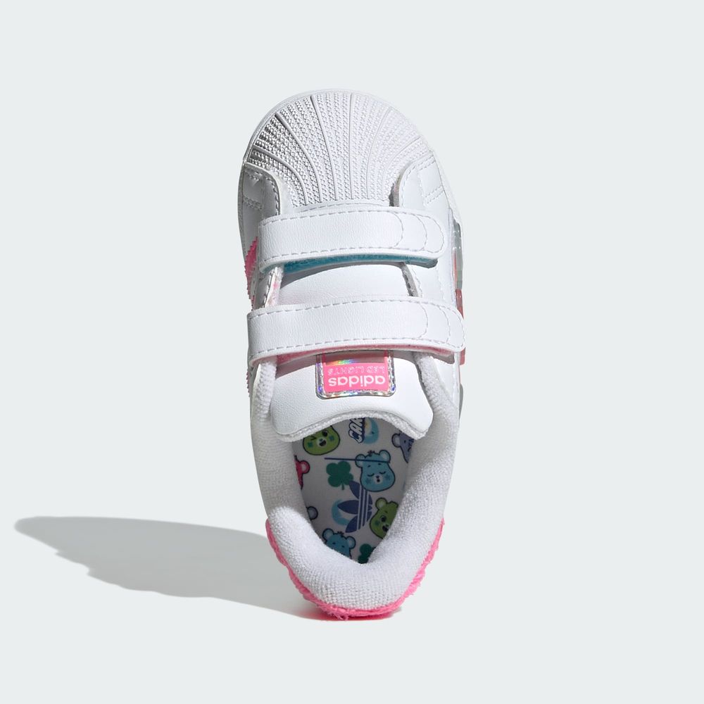 Adidas Originals Chaussure Fermeture Confortable Lumière Led Adidas Bisounours Superstar - Cloud White / Lucid Pink / Bliss Pink