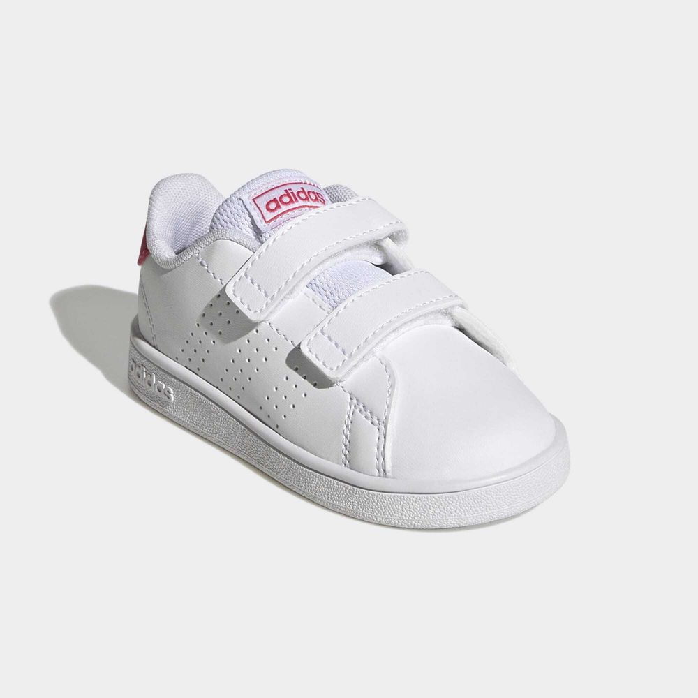 Adidas Sportswear Chaussure À Double Bande Auto-Agrippante Advantage Lifestyle Court - Cloud White / Real Pink / Core Black
