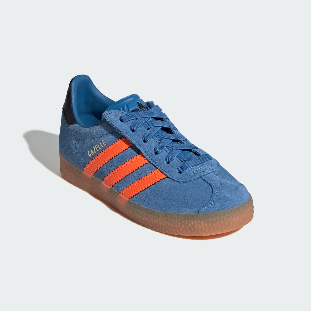 Adidas Originals Chaussure Lacets Élastiques Gazelle Comfort Closure Enfants - Focus Blue / Solar Orange / Core Black