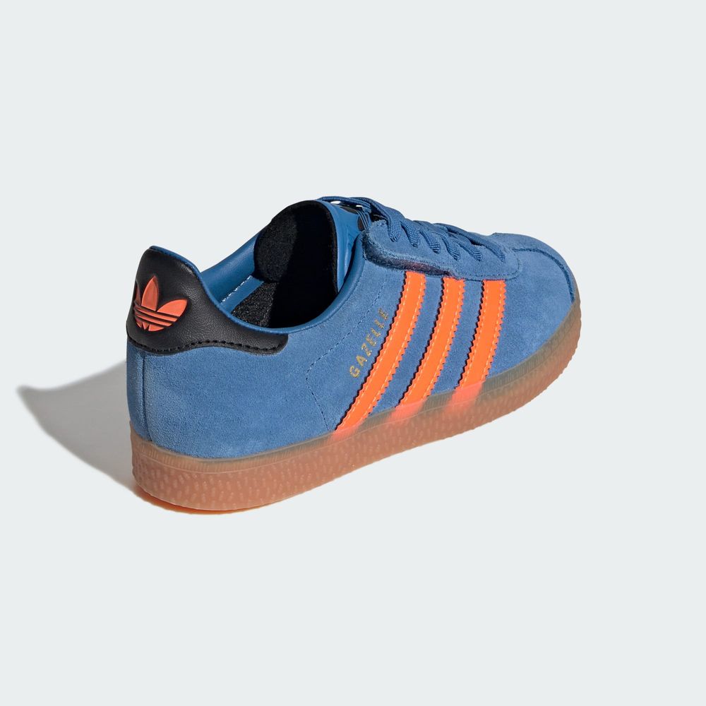Adidas Originals Chaussure Lacets Élastiques Gazelle Comfort Closure Enfants - Focus Blue / Solar Orange / Core Black
