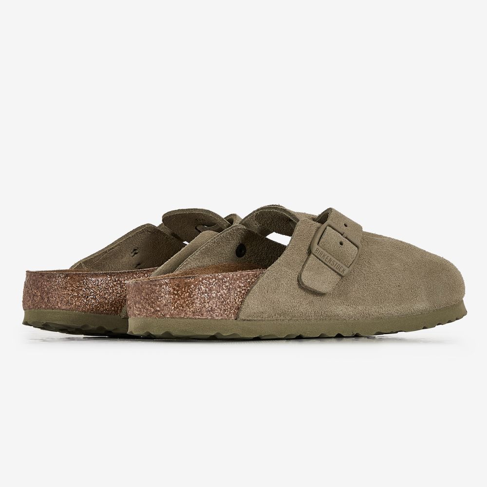 Birkenstock Boston Suede Faded Khaki - Kaki