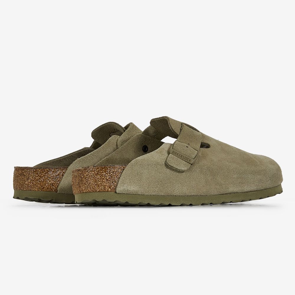 Birkenstock Boston Suede Faded Khaki - Kaki