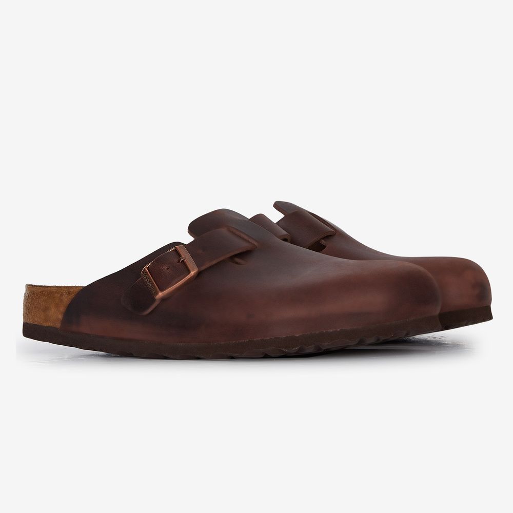 Birkenstock Boston Leather Habana - Marron
