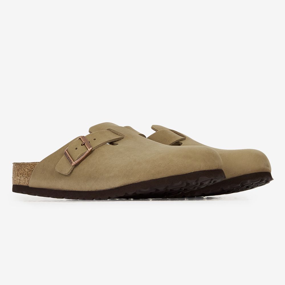 Birkenstock Boston Leather Tabacco Brown - Gris