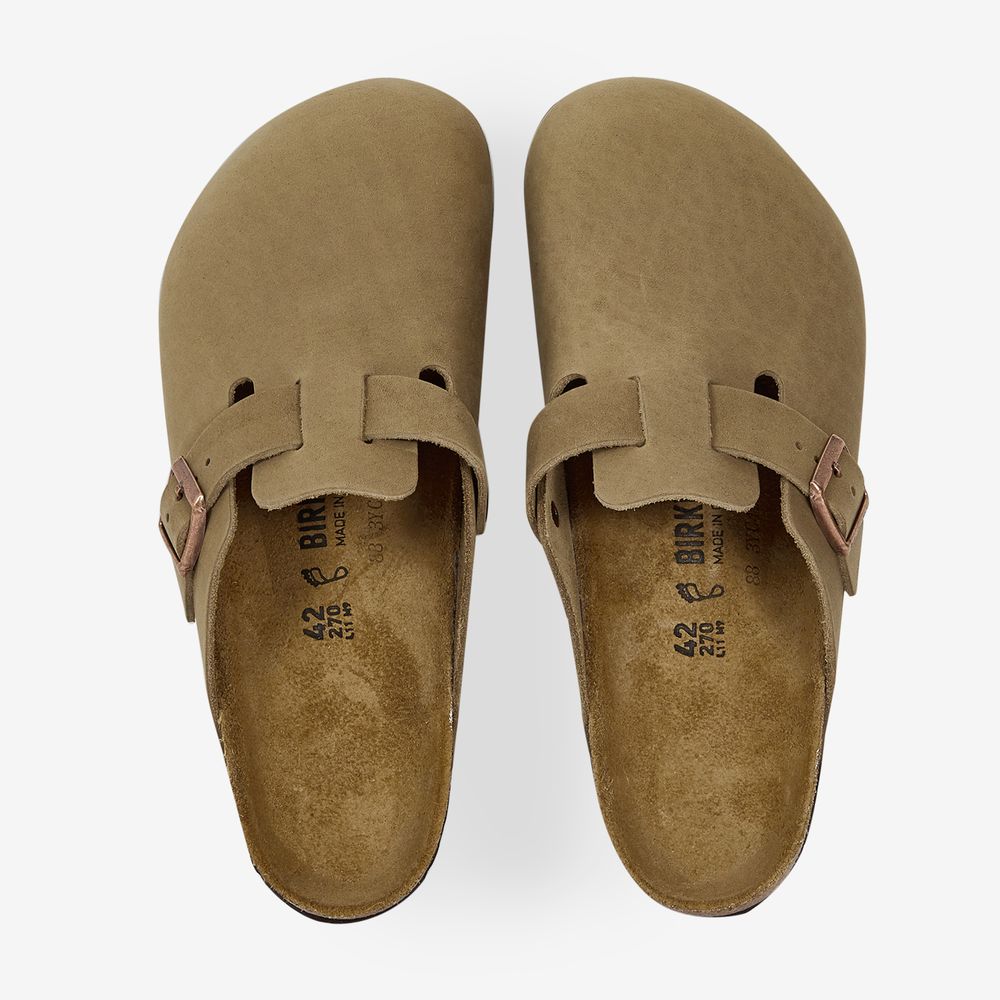 Birkenstock Boston Leather Tabacco Brown - Gris