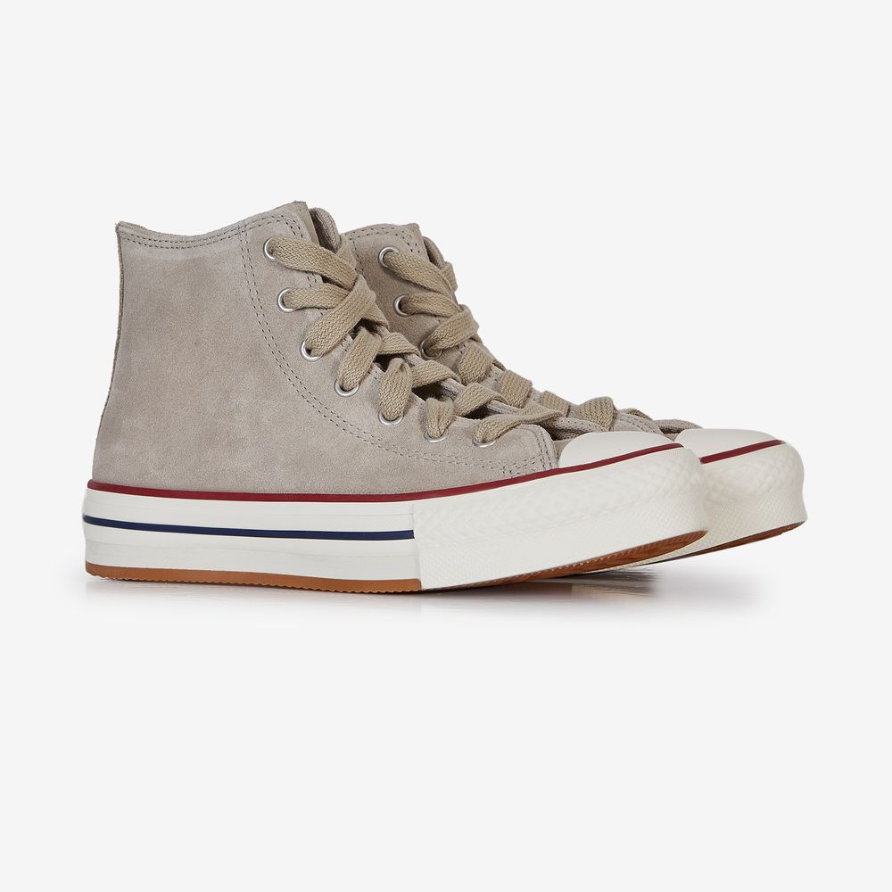 Converse Chuck Taylor All Star Eva Lift Hi Suede - Beige/blanc