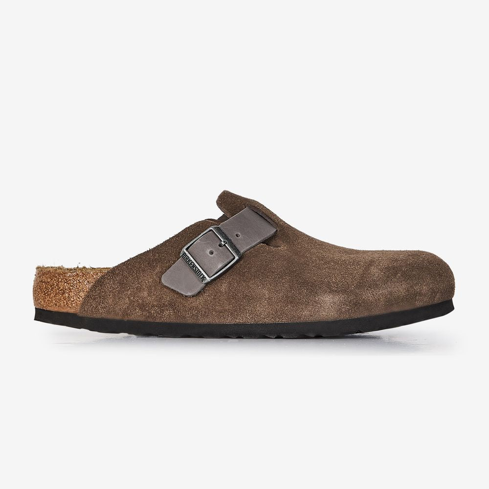 Birkenstock Boston Mix Leather Concrete Gray - Gris