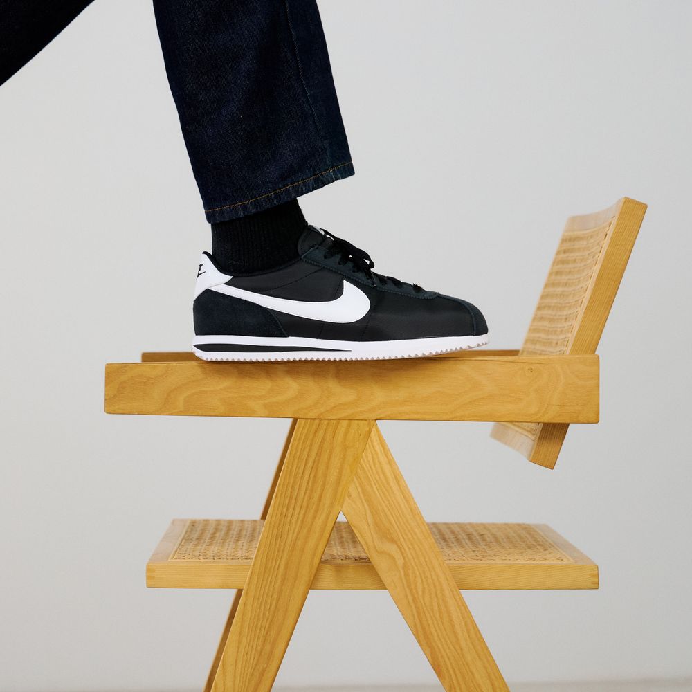 Nike Cortez Nylon - Noir/blanc