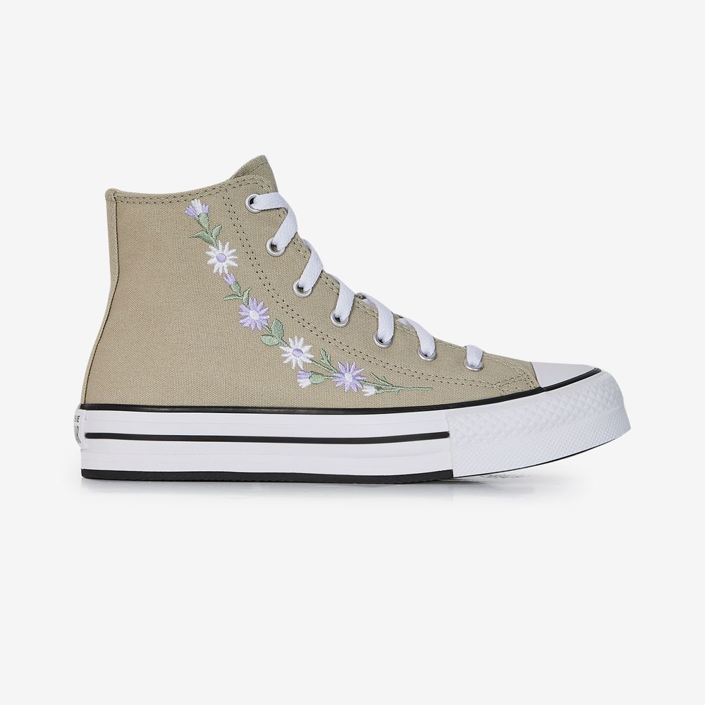 Converse Chuck Taylor Eva Lift Hi Floral - Kaki/blanc