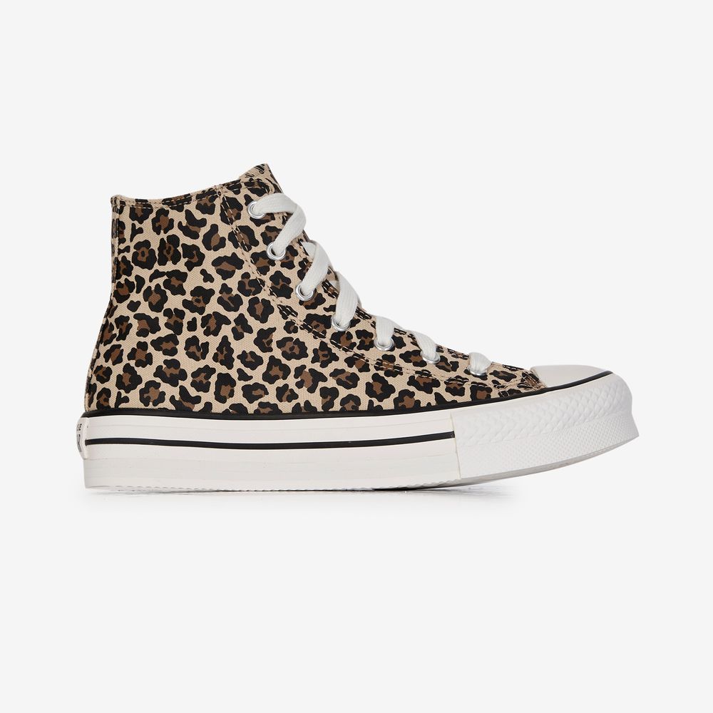 Converse Chuck Taylor Eva Lift Hi Leopard - Beige/marron