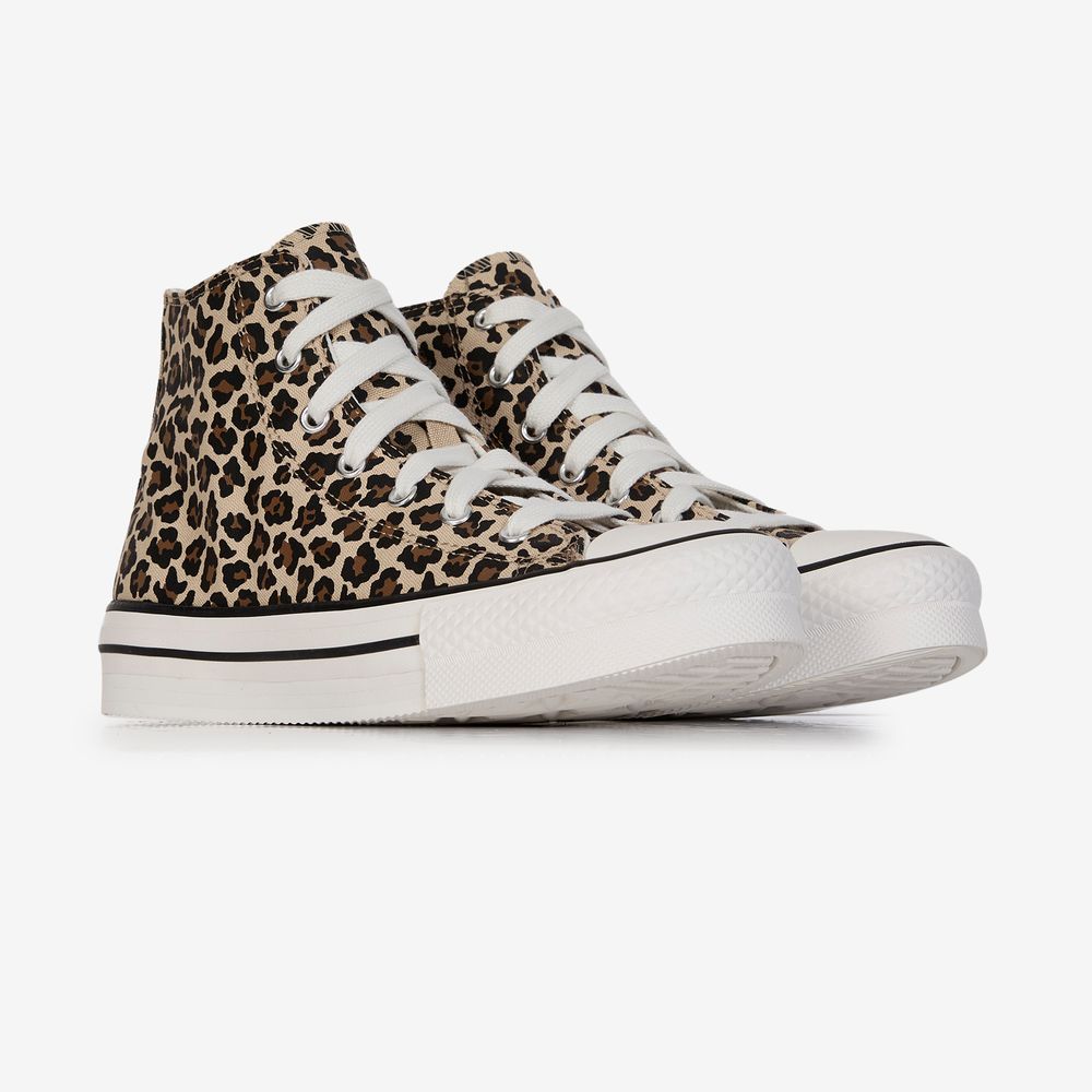 Converse Chuck Taylor Eva Lift Hi Leopard - Beige/marron