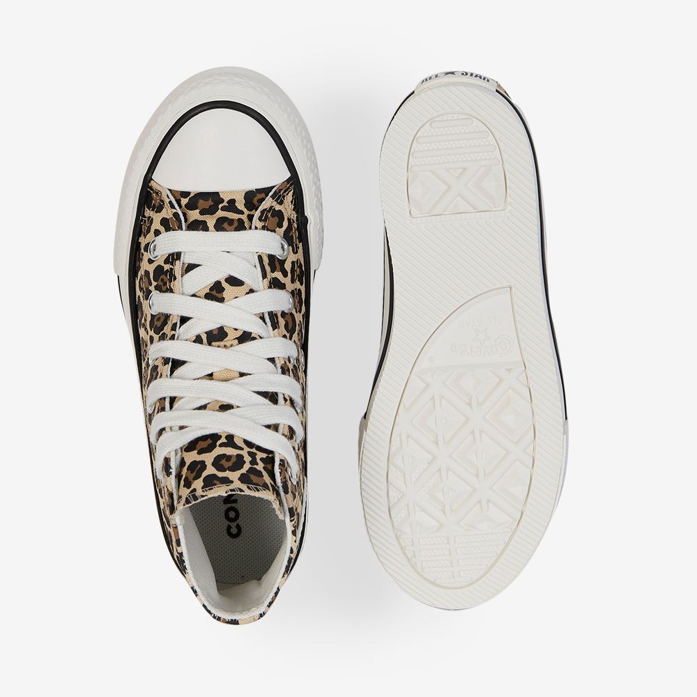 Converse Chuck Taylor Eva Lift Hi Leopard - Beige/marron