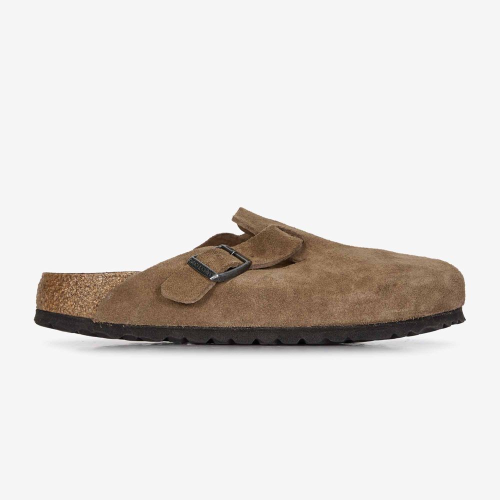 Birkenstock Boston Suede Dark Tea - Marron
