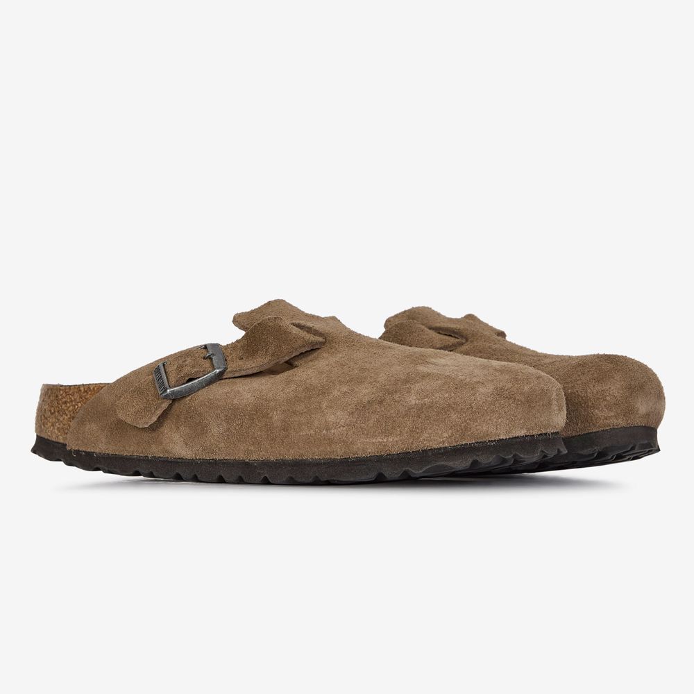 Birkenstock Boston Suede Dark Tea - Marron