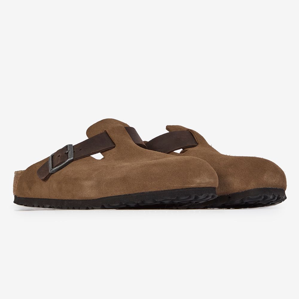 Birkenstock Boston Mix Leather Dark Tea - Marron