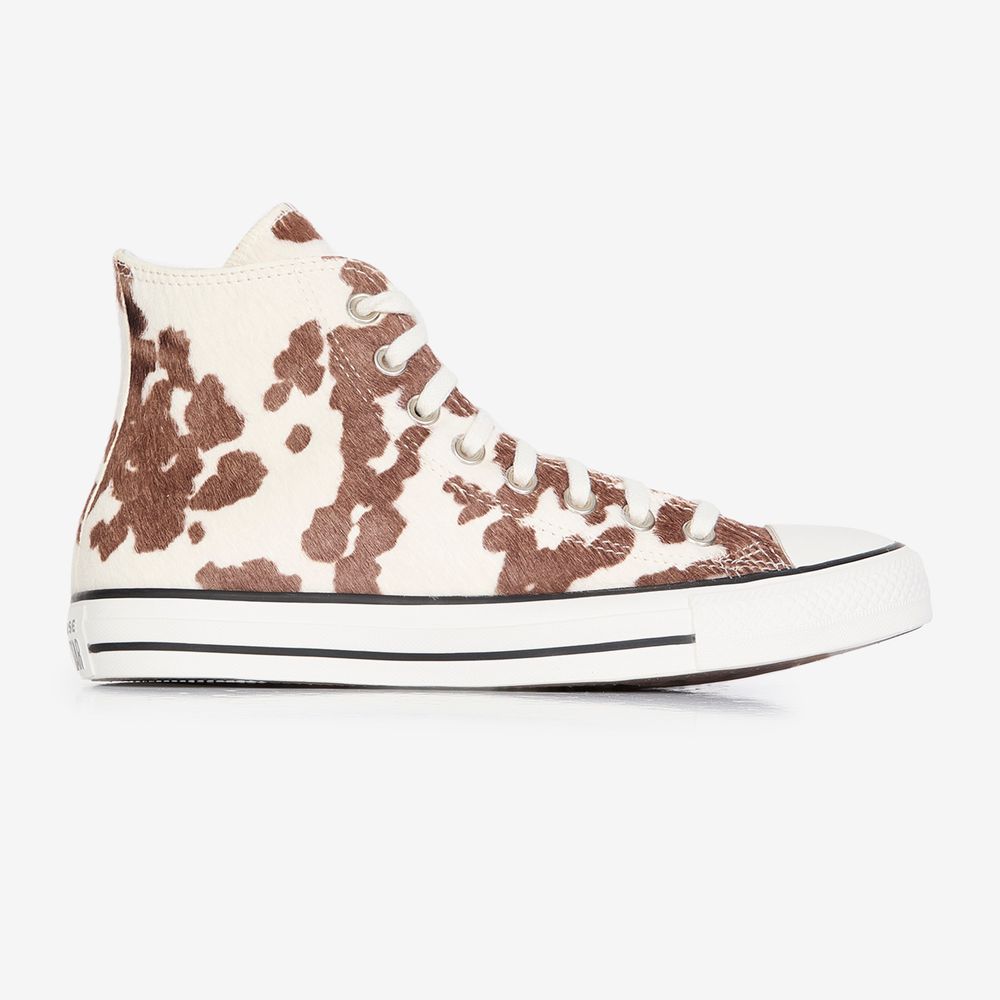 Converse CTAS Hi Pony Hair Vache - Blanc/noir