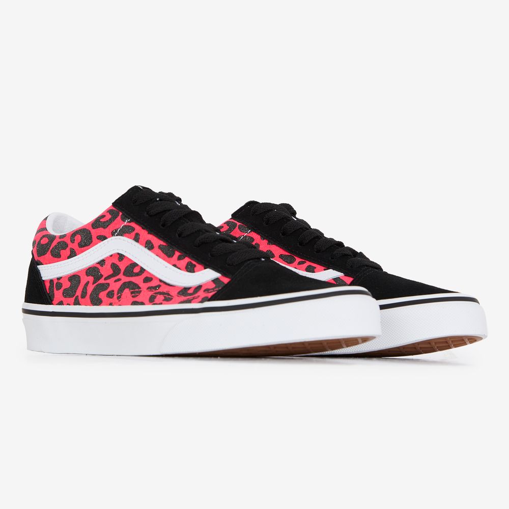 Vans Old Skool Leopard - Noir/rose