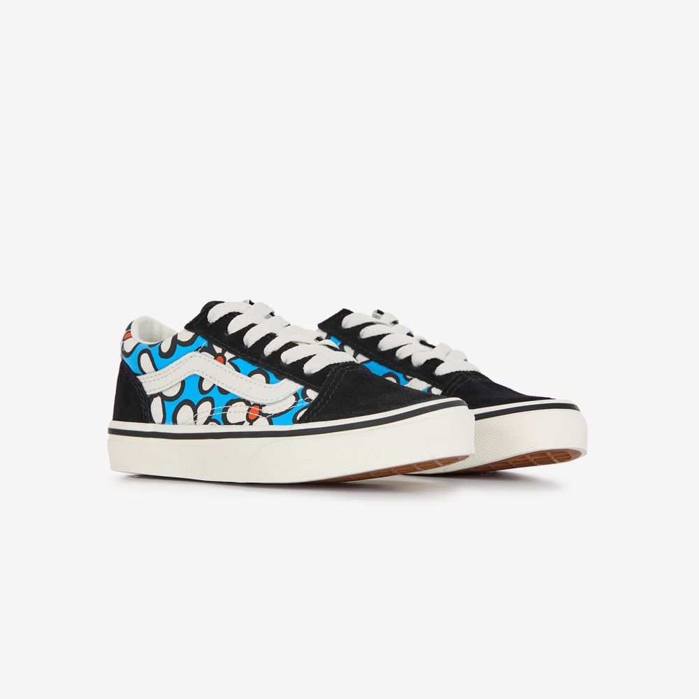 Vans Old Skool Flowers - Noir/bleu