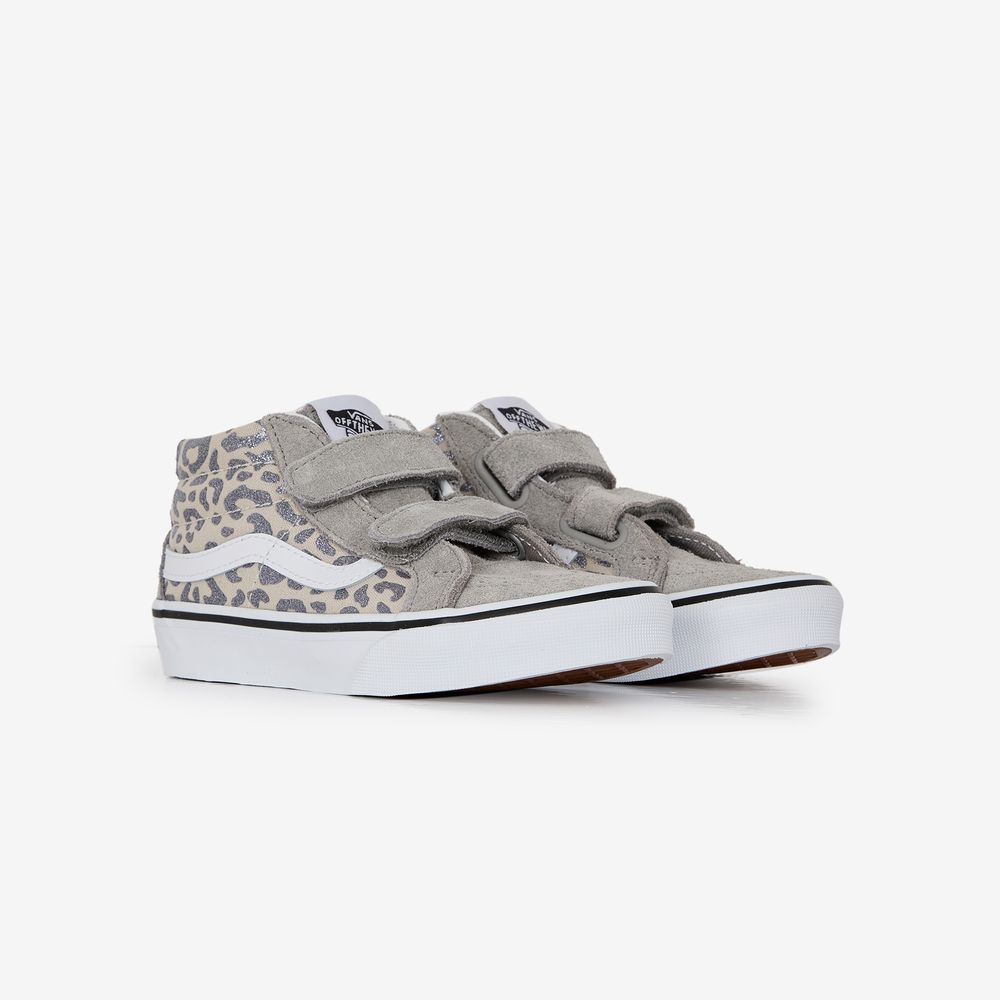 Vans Sk8-Mid Leopard V - Beige/argent