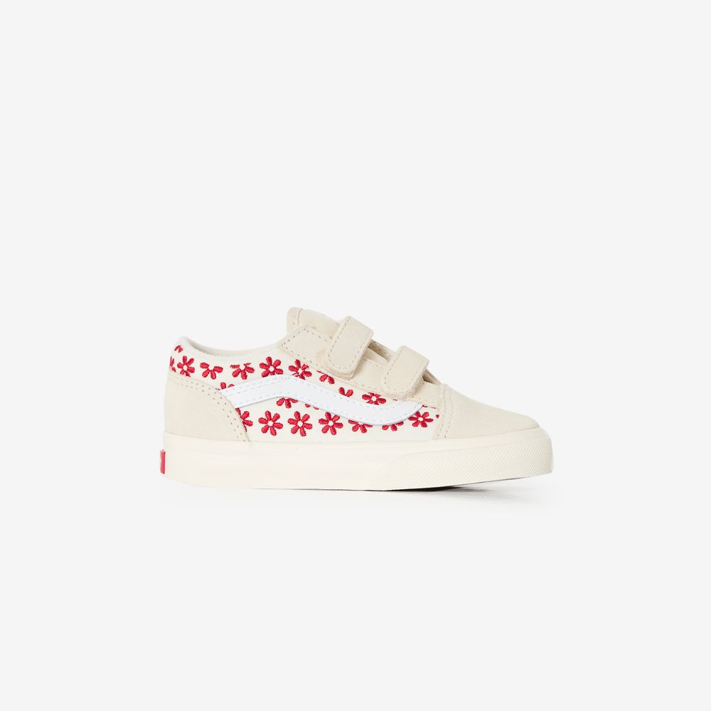 Vans Old Skool Flowers V - Beige/rouge