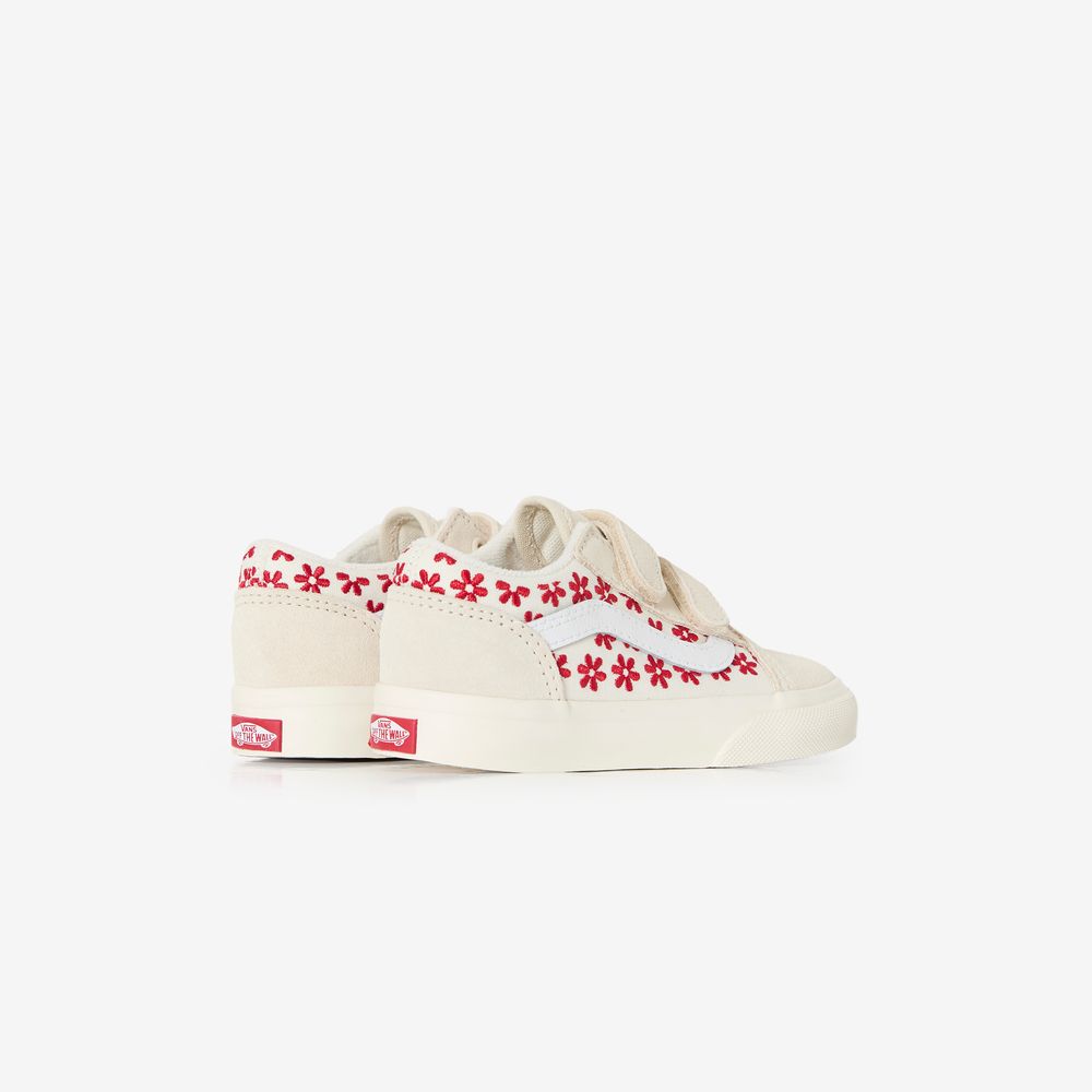 Vans Old Skool Flowers V - Beige/rouge